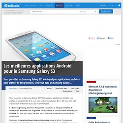 Les meilleures applications pour le Samsung Galaxy S3