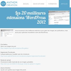 Les 20 meilleures extensions Wordpress 2012