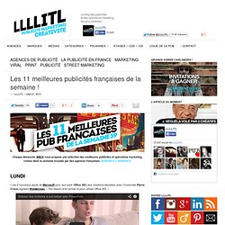 Les 11 meilleures publicités françaises de la semaine