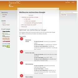 Meilleures recherches Google - Espace TIC