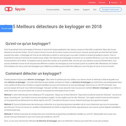Top 5 Meilleurs détecteurs de keylogger en 2018