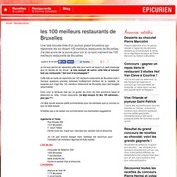 les 100 meilleurs restaurants de Bruxelles