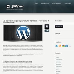 Les 15 meilleurs snippets pour adapter Wordpress à vos besoins, et même l’améliorer