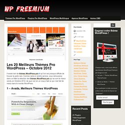Les 20 Meilleurs Thèmes Pro WordPress – Octobre 2012