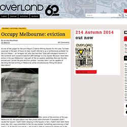 Occupy Melbourne: eviction « Overland literary journal