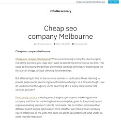 Cheap seo company Melbourne – infiniterecovery