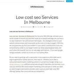 Low cost seo Services In Melbourne – infiniterecovery