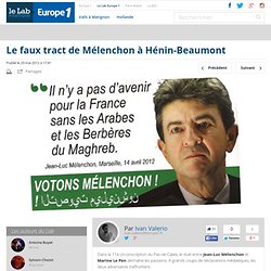 Le faux tract de Mélenchon à Hénin-Beaumont