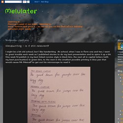 Melulater: Handwriting - is it still relevant?