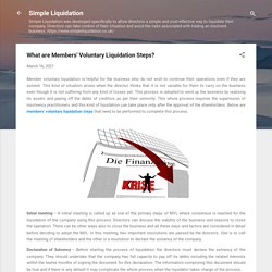 What are Members' Voluntary Liquidation Steps?