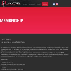 Membership at Invictus Gym