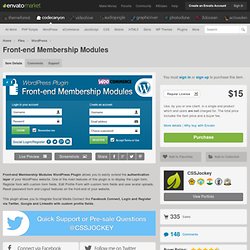 WordPress - Front-end Membership Modules