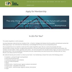 Apply for Membership - Leaders Expedition