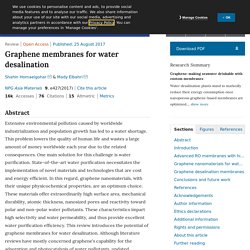 Graphene membranes for water desalination