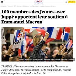 100 membres des Jeunes avec Juppé apportent leur soutien à Emmanuel Macron