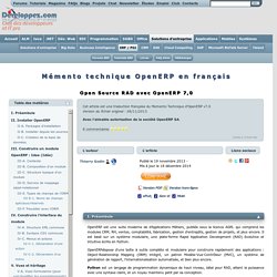 Memento Technique OpenERP en français