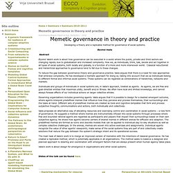 Memetic governance in theory and practice