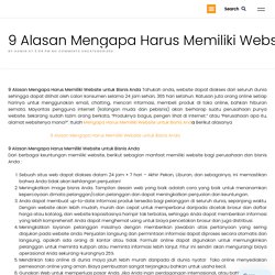 9 Alasan Mengapa Harus Memiliki Website untuk Bisnis Anda