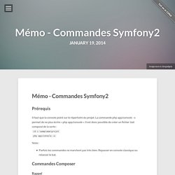 Mémo - Commandes Symfony2 – www.maxpou.fr