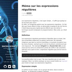 Mémo sur les expressions régulières