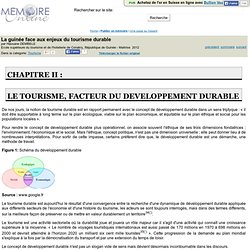 La guinée face aux enjeux du tourisme durable - Hassane DEMBELE