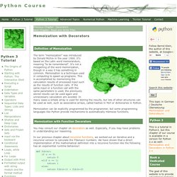 Python3 Tutorial: Memoization and Decorators