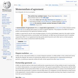 Memorandum of agreement