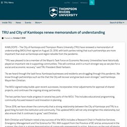 and City of Kamloops renew memorandum of understanding – TRU Newsroom