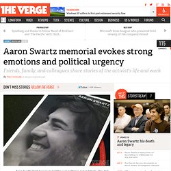 Aaron Swartz memorial evokes strong emotions and political urgency
