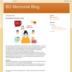 BD Memorial Blog: Symptoms of Corona Virus