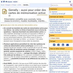 Genially : aussi pour créer des cartes de mémorisation active !