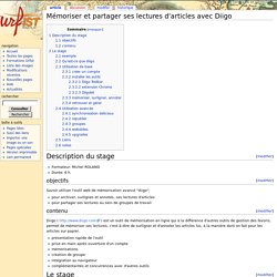 Diigo. Mémoriser et partager ses lectures d'articles avec Diigo