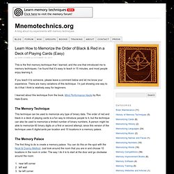 Learn How to Memorize the Order of Black & Red in a Deck of Playing Cards (Easy) - Mnemotechnics.org — Mnemotechnics.org