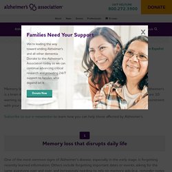 Memory Loss & 10 Early Signs of Alzheimer’s