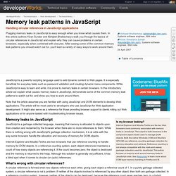 Memory leak patterns in JavaScript