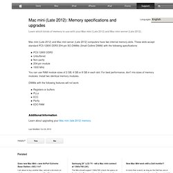 Mac mini (Late 2012): Memory specifications and upgrades