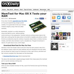 MemTest for Mac OS X Tests your RAM