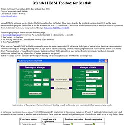 Mendel HMM Toolbox for Matlab