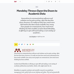 Mendeley Throws Open the Doors to Academic Data