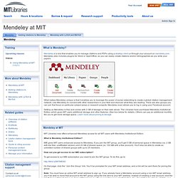 Mendeley - Mendeley at MIT