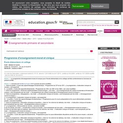 Programme de l'EMC au collège