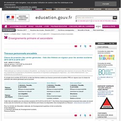 Classe de première des séries générales : liste des thèmes en vigueur pour les années scolaires 2015-2016 et 2016-2017