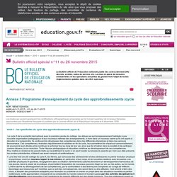 spécificités cycle 4 et enseignements