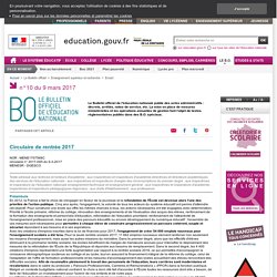 Circulaire rentrée 2017