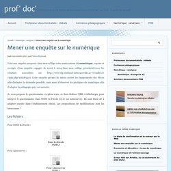 Mener une enquête sur le numérique - prof' doc'