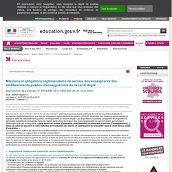 Missions et ORS enseignants