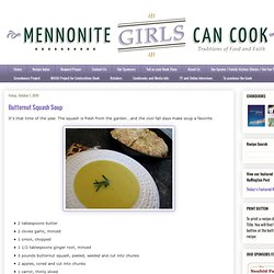 Mennonite Girls Can Cook: Butternut Squash Soup