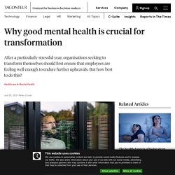 Why good mental health is crucial for transformation