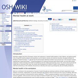 Mental health at work: OSHwiki