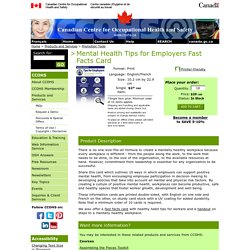 Mental Health Tips for Employers Fast Facts Card
